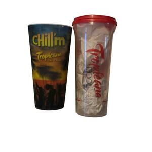 Tropicana Las Vegas Chill’m Souvenir Cup + Tropicana Pool Plastic Tumbler Casino